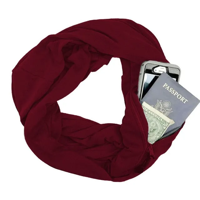 Bishop!'s Soft Zipper Pocket Infinity Scarf