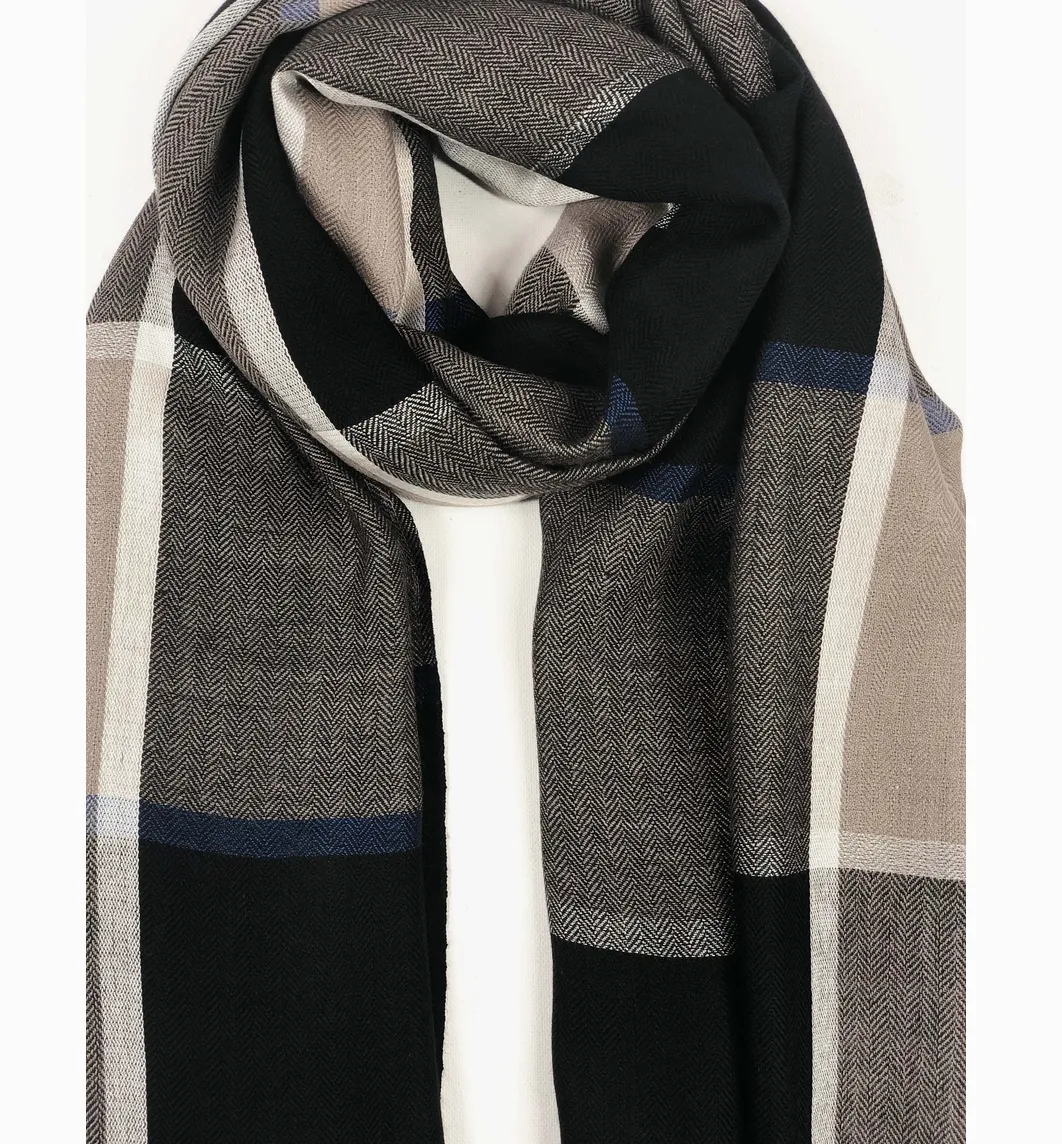 Black and Blue Plaid Scarf