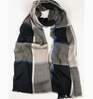 Black and Blue Plaid Scarf