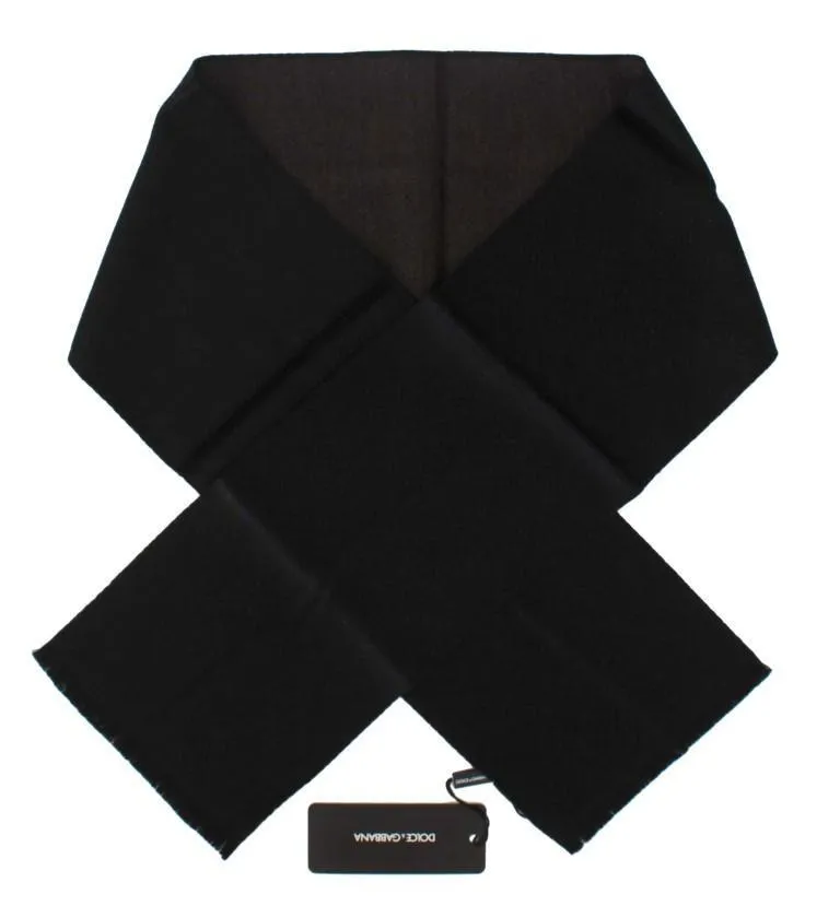 Black Brown Polka Dotted Wool Scarf