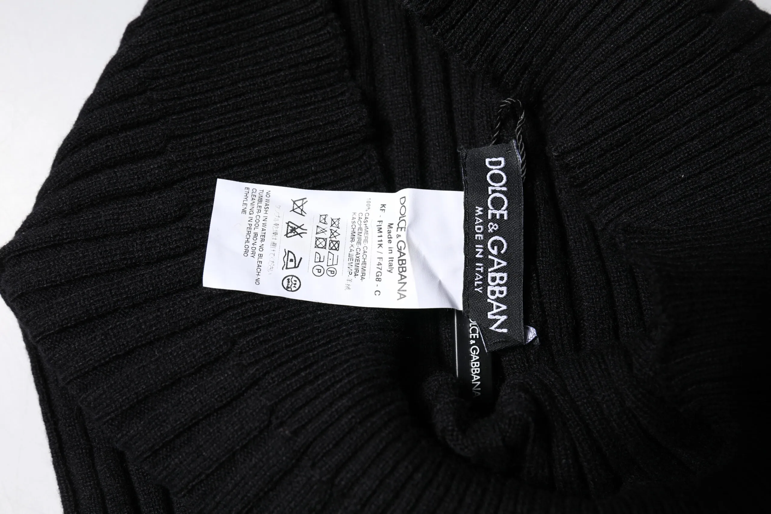 Black Cashmere Knitted Neck Warmer Foulard Scarf