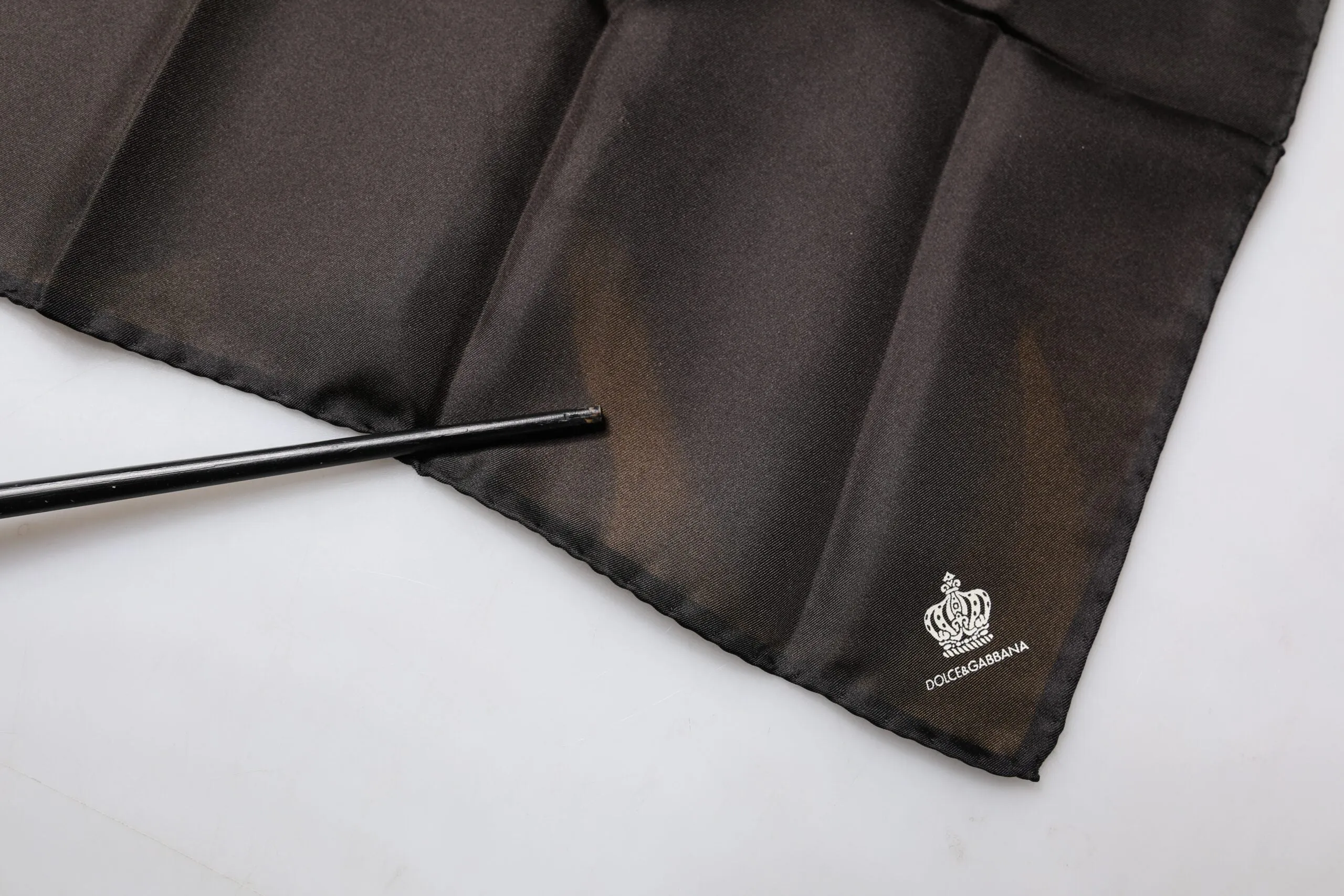 Black Crown Silk Square Handkerchief Scarf