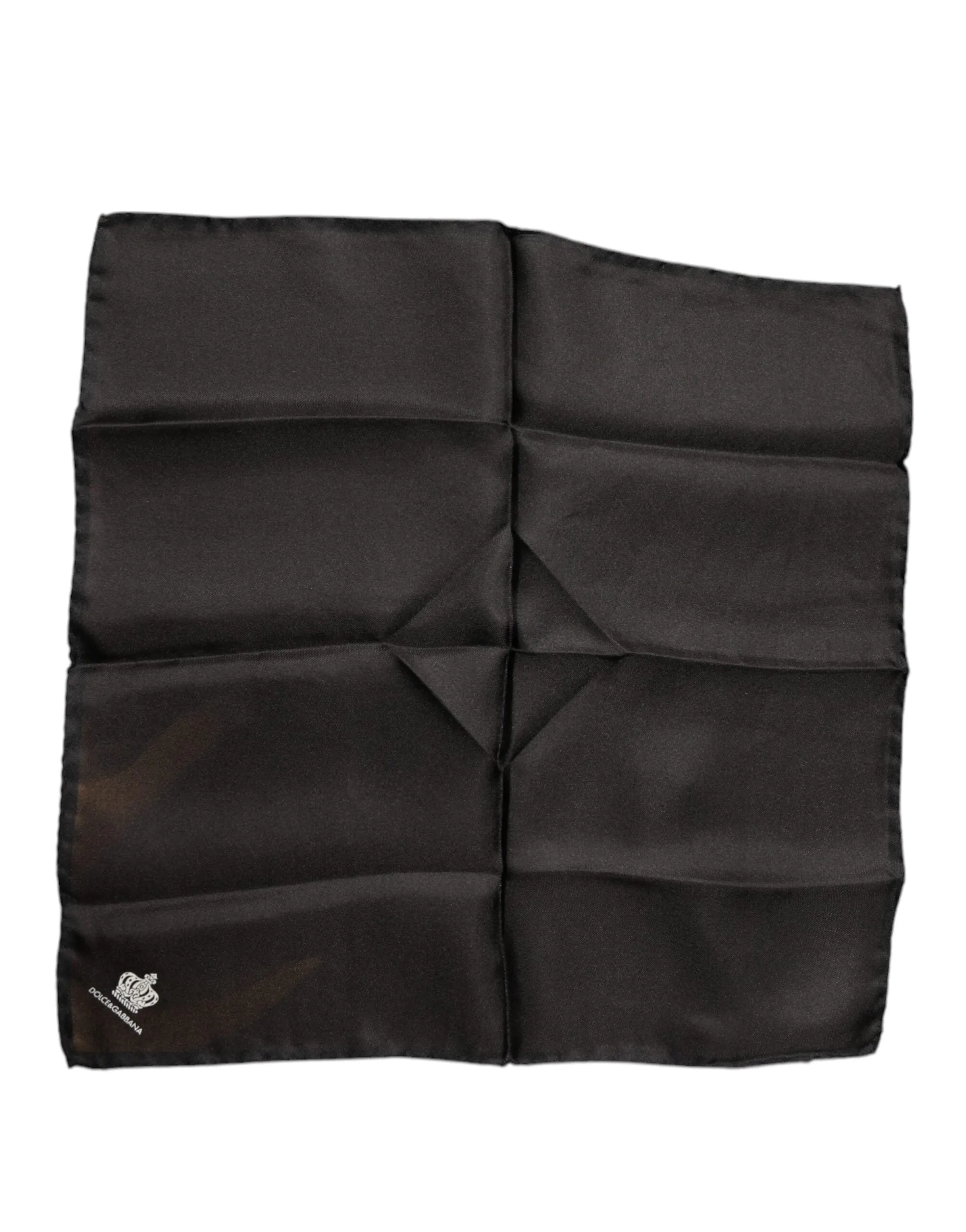 Black Crown Silk Square Handkerchief Scarf