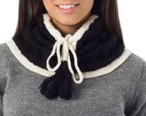 'Black Flirtation' Alpaca Knit Neck Warmer