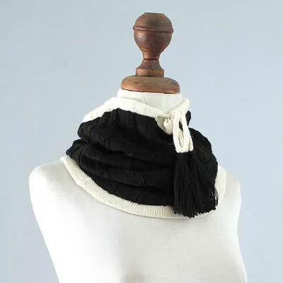'Black Flirtation' Alpaca Knit Neck Warmer