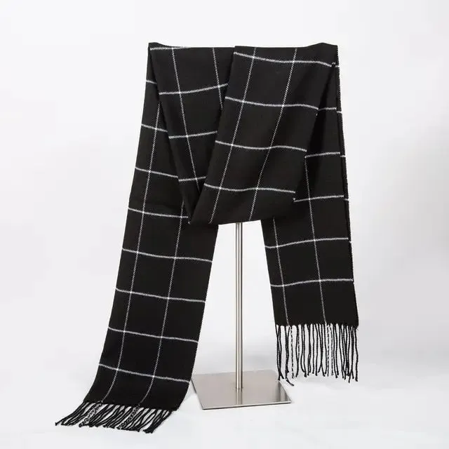 Block Plaid Open Front Sweater