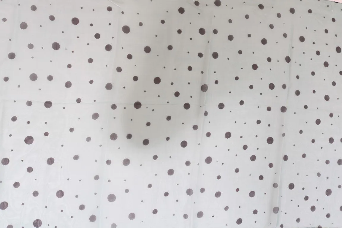 Blue Black Polka Dotted Silk Scarf
