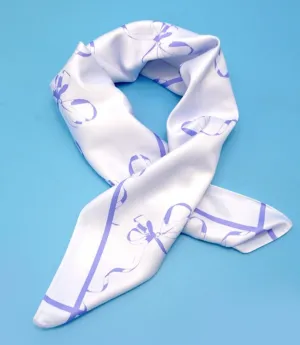 Blue Bow Silk Scarf