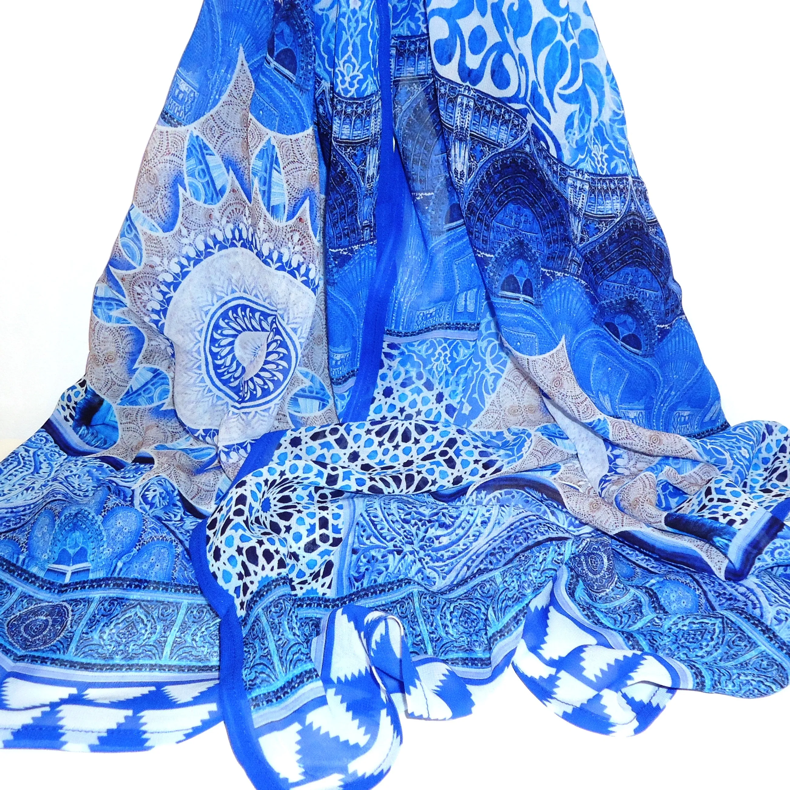 Blue Mandala Cupro Scarf