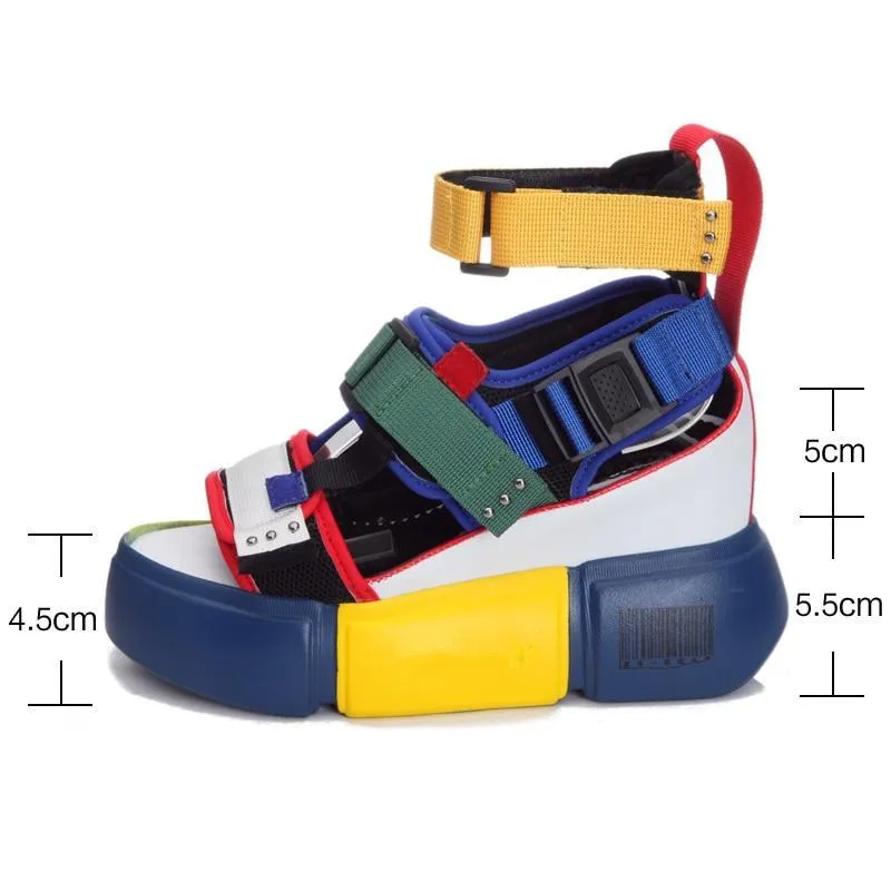 Blue Sandals Platform Women  Ladies Casual Shoes