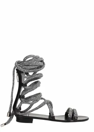 BRENNA BLACK & SILVER SANDALS