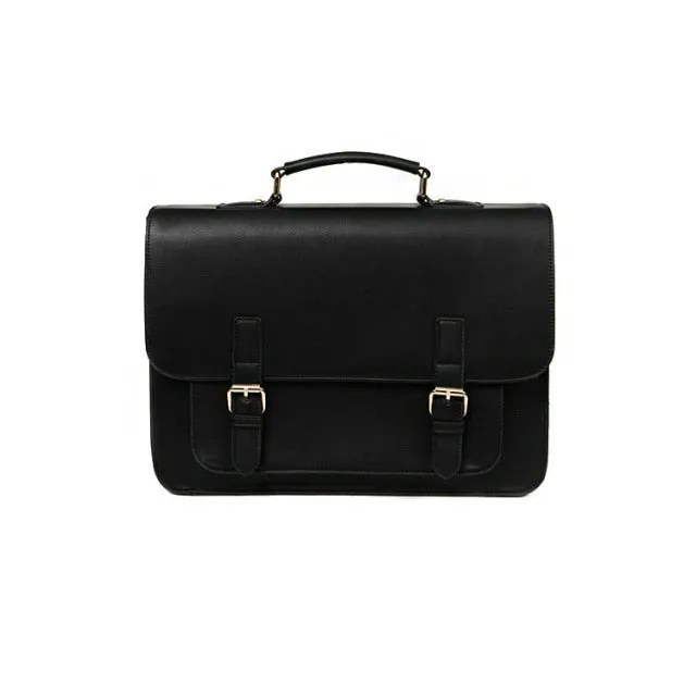 British Fashion Women Leather Handbag Briefcase Men Laptop Bag Girls Leather Schoolbag Textbook Bags Boys Shoulder Bag New