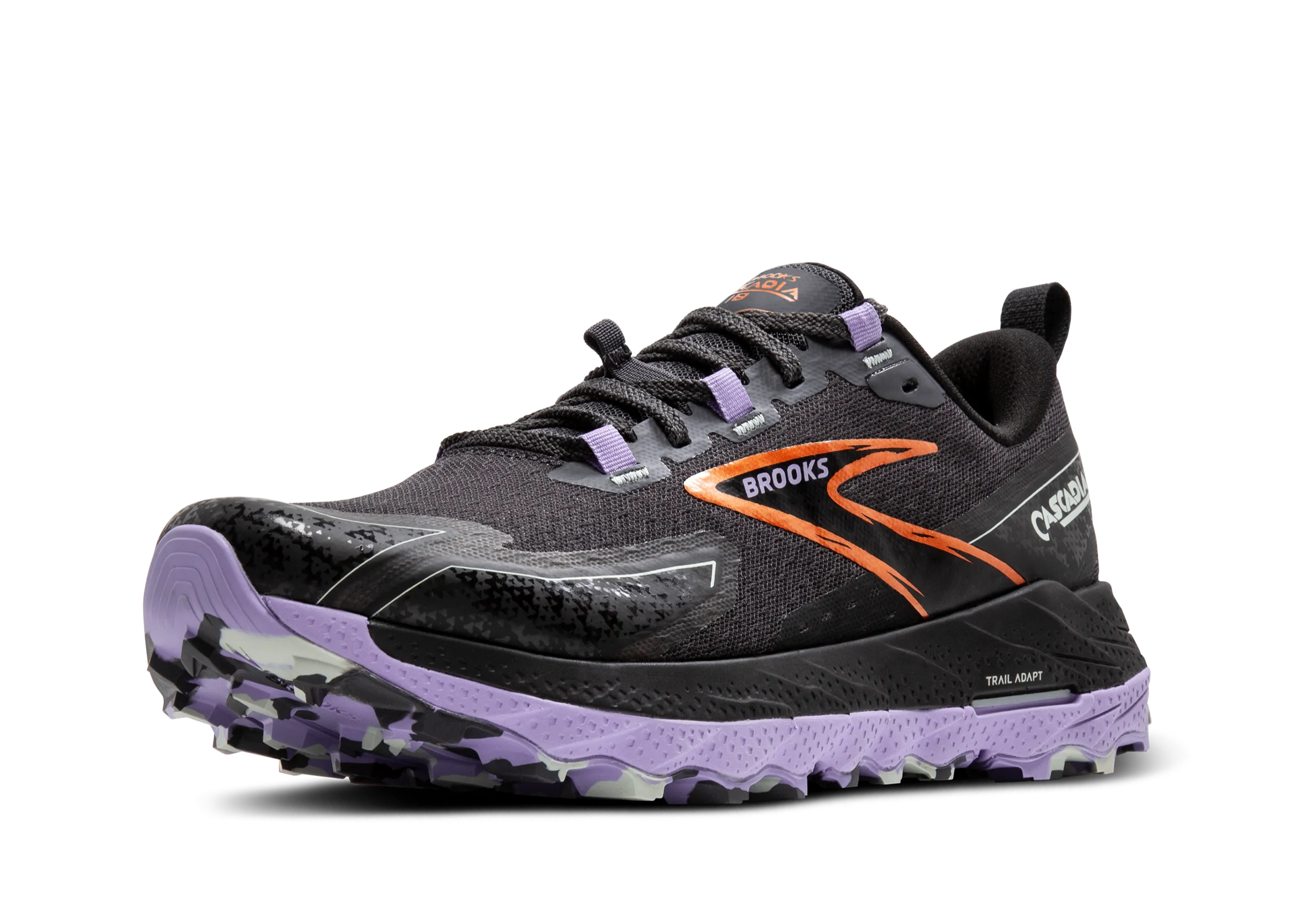 Brooks Cascadia 18 (D Width) - Ebony/Sweet Lavender/Copper (Womens)