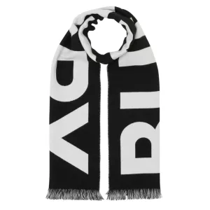 Burberry 8054214 Burberry Logo Jacquard Wool Scarf Black Scarf Male