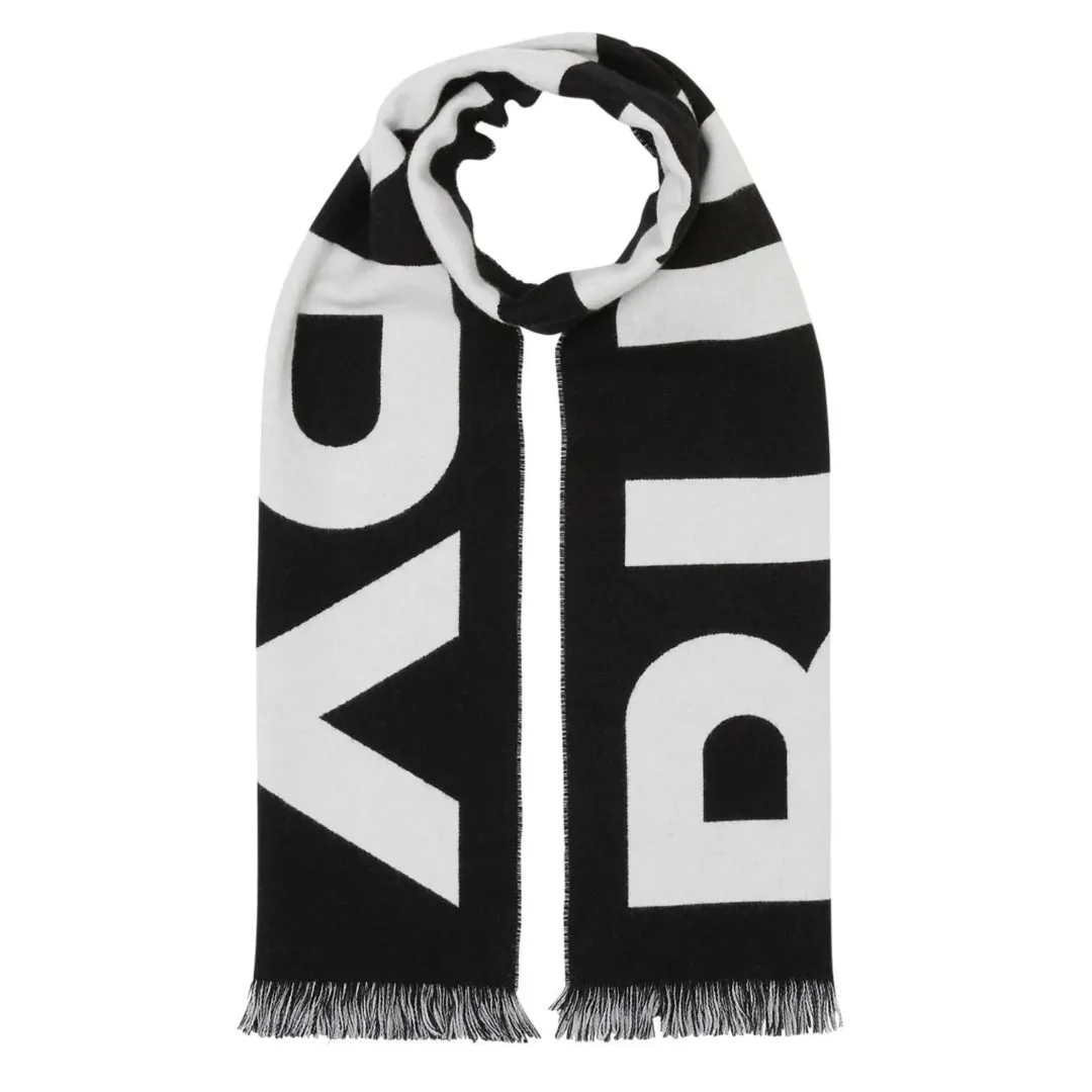 Burberry 8054214 Burberry Logo Jacquard Wool Scarf Black Scarf Male