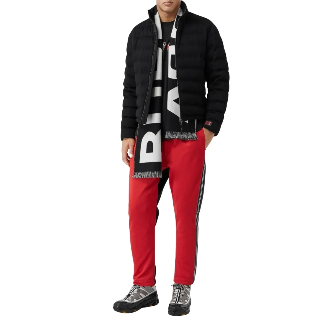 Burberry 8054214 Burberry Logo Jacquard Wool Scarf Black Scarf Male