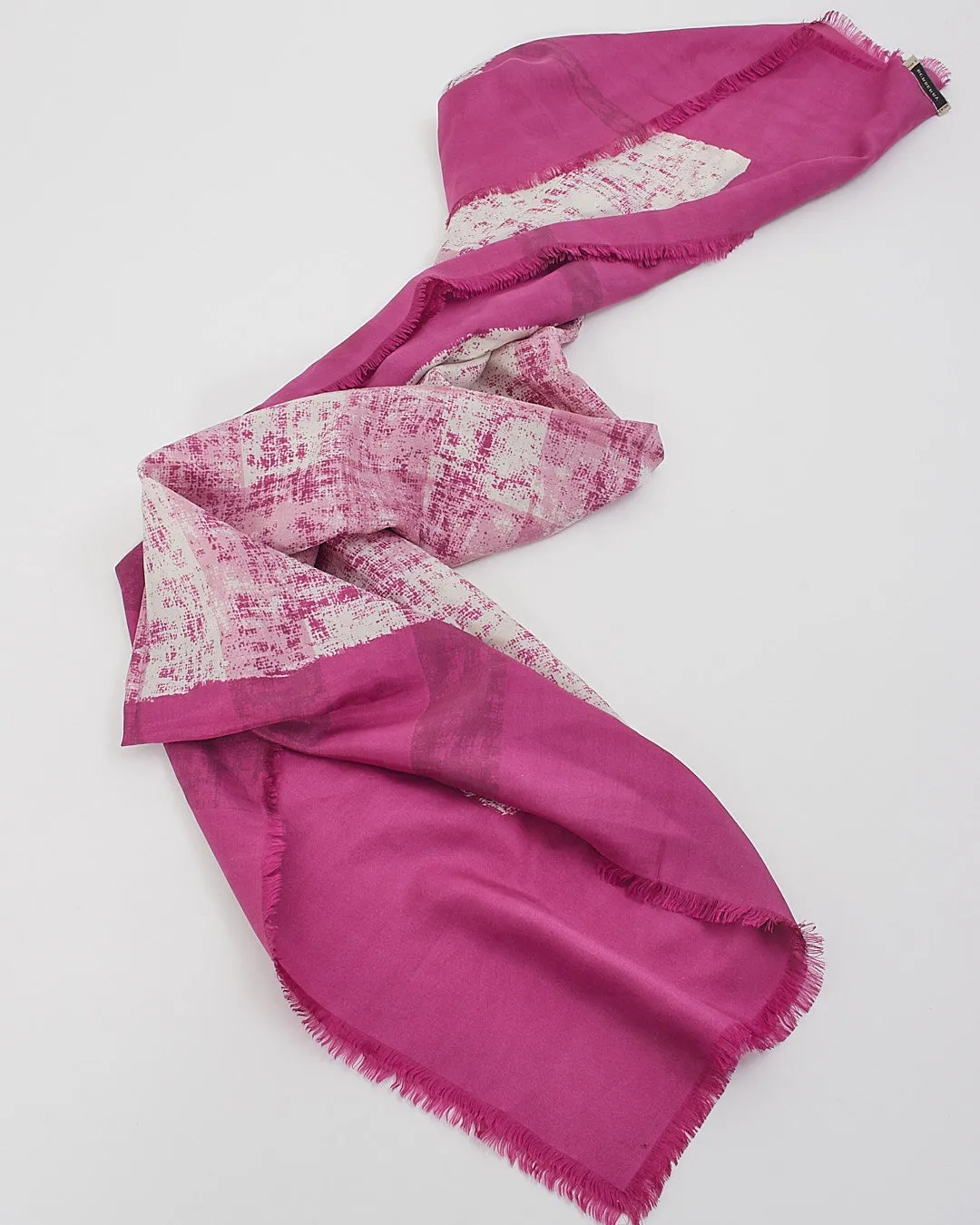 Burberry Pink Wool & Silk Check Scarf
