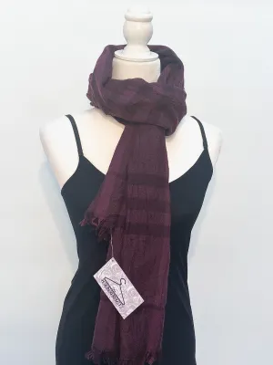 Burberry Purple Plaid Chambray Summer Scarf