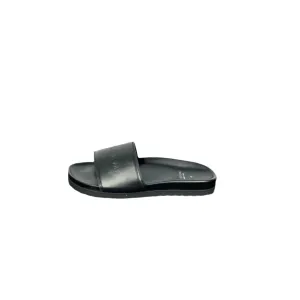 Buscemi Slide Sport Black Leather Sandals