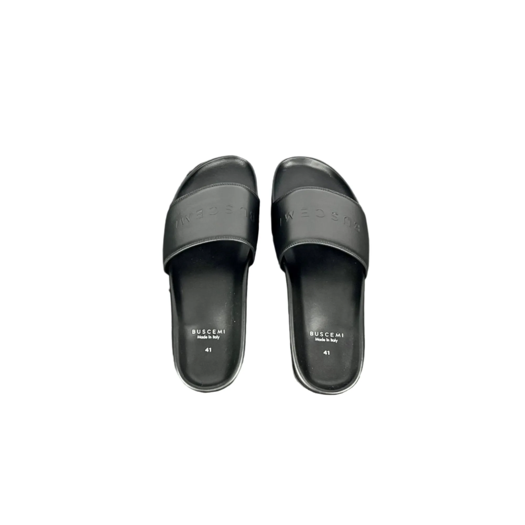 Buscemi Slide Sport Black Leather Sandals