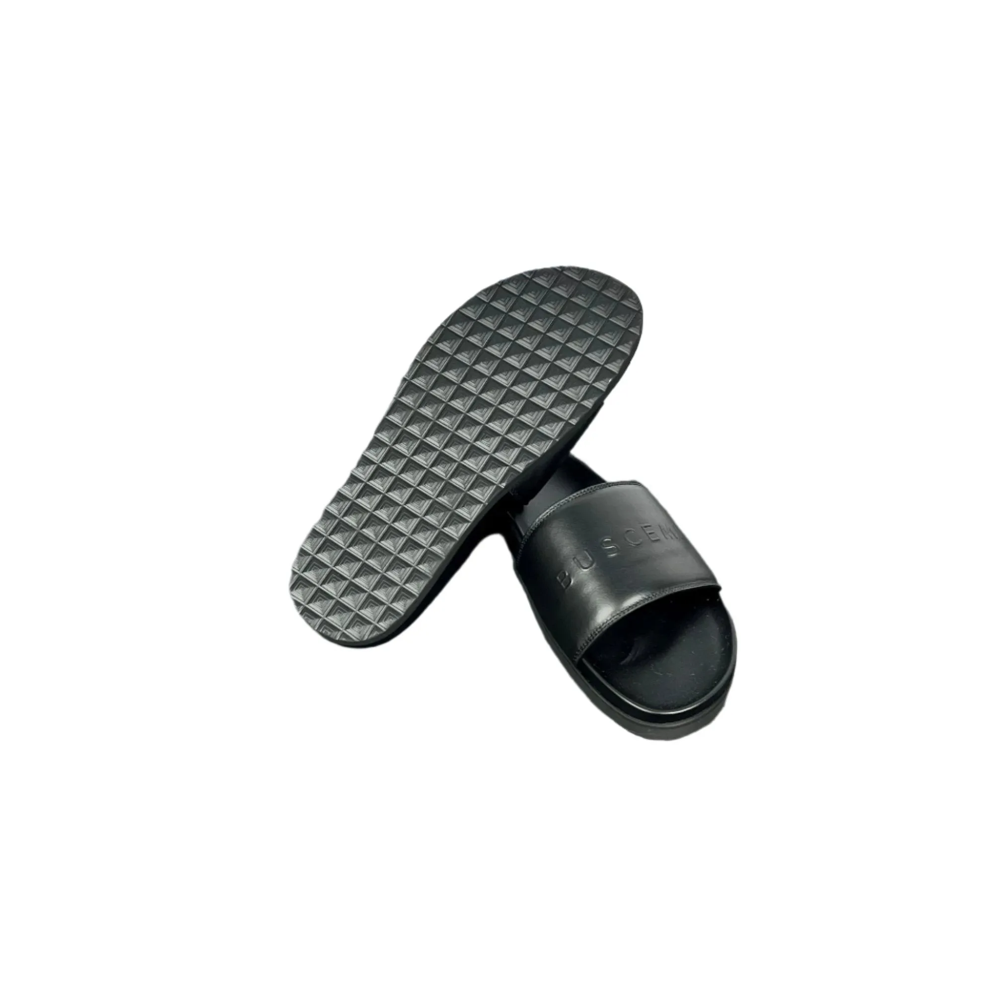 Buscemi Slide Sport Black Leather Sandals