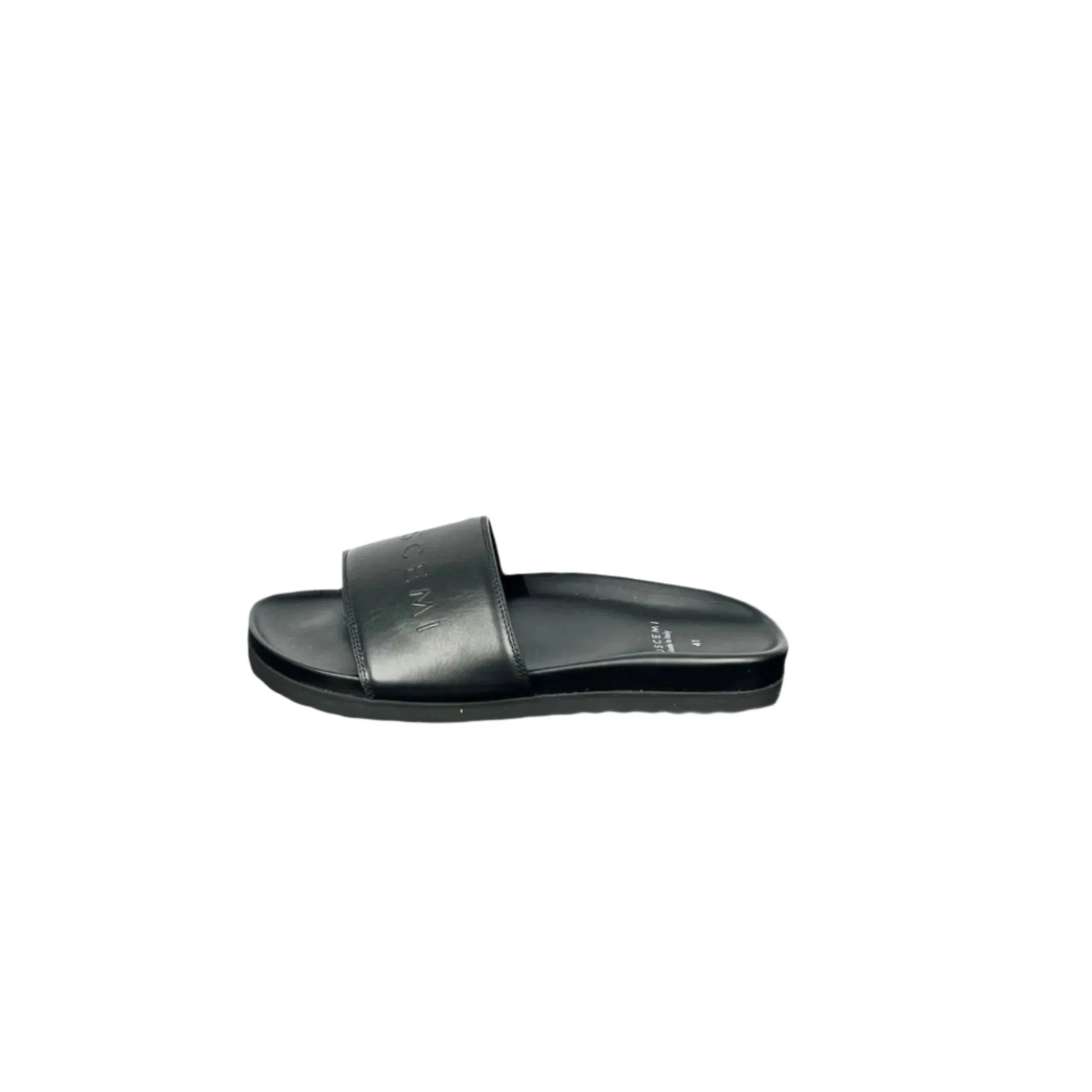 Buscemi Slide Sport Black Leather Sandals