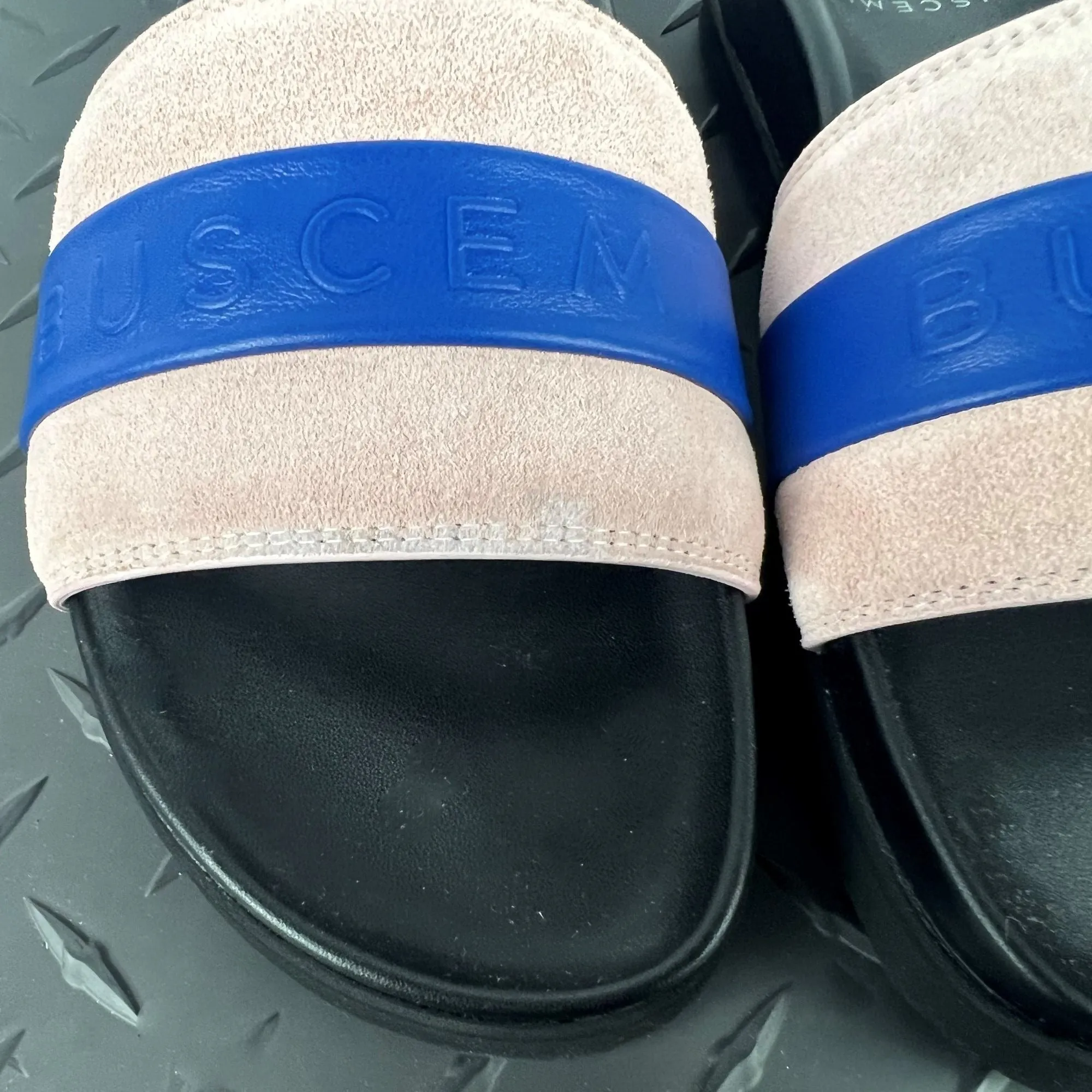 Buscemi Slide Sport Black Trio Leather Sandals