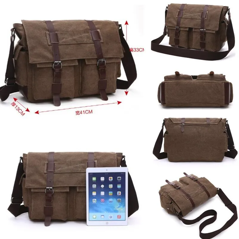 Canvas Leather Men Messenger Bags I AM LEGEND Will Smith Big Satchel Shoulder Bags Male Laptop Briefcase Travel Handbag