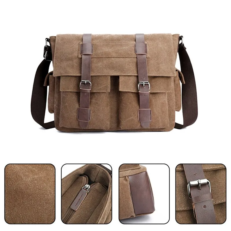 Canvas Leather Men Messenger Bags I AM LEGEND Will Smith Big Satchel Shoulder Bags Male Laptop Briefcase Travel Handbag