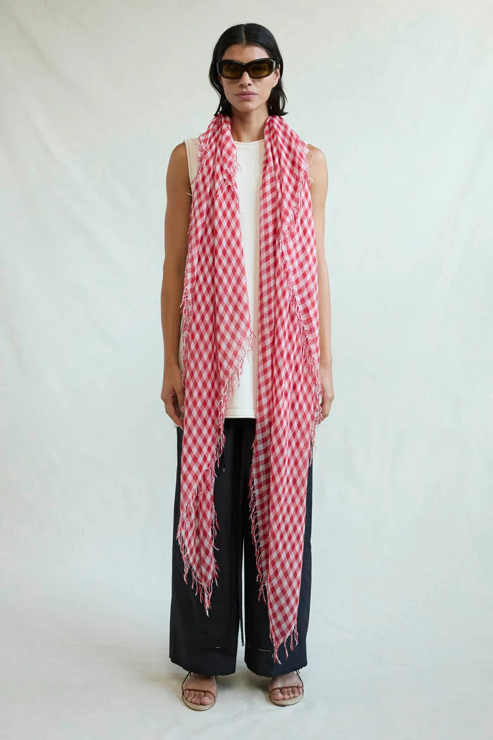 Cashmere and Silk Scarf in Valiant Poppy