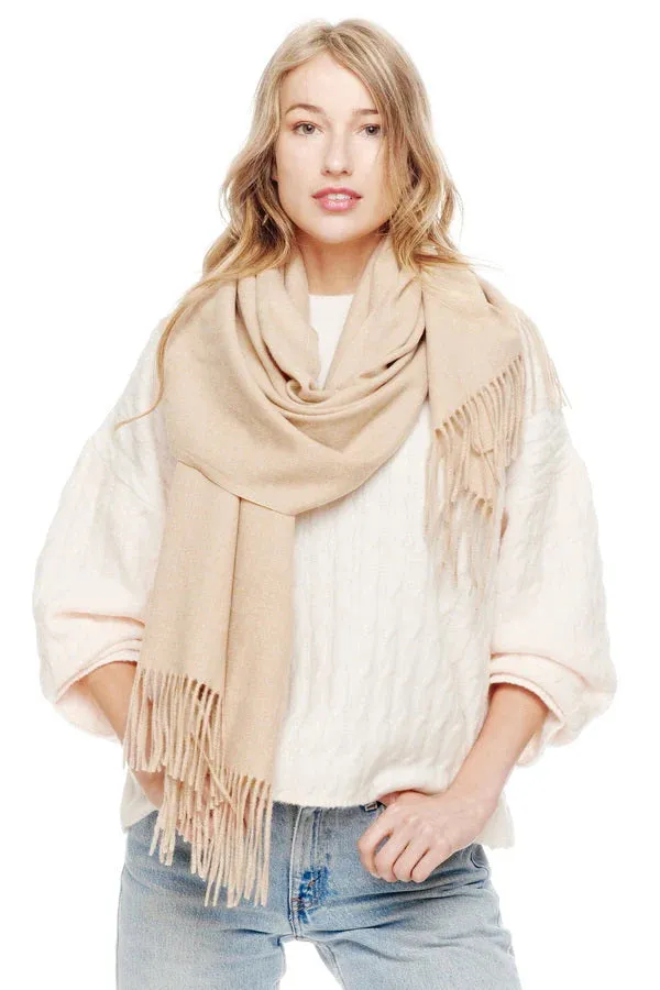 Cashmere Oblong Scarf with Fringe