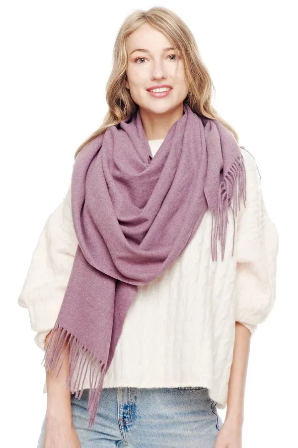 Cashmere Oblong Scarf with Fringe