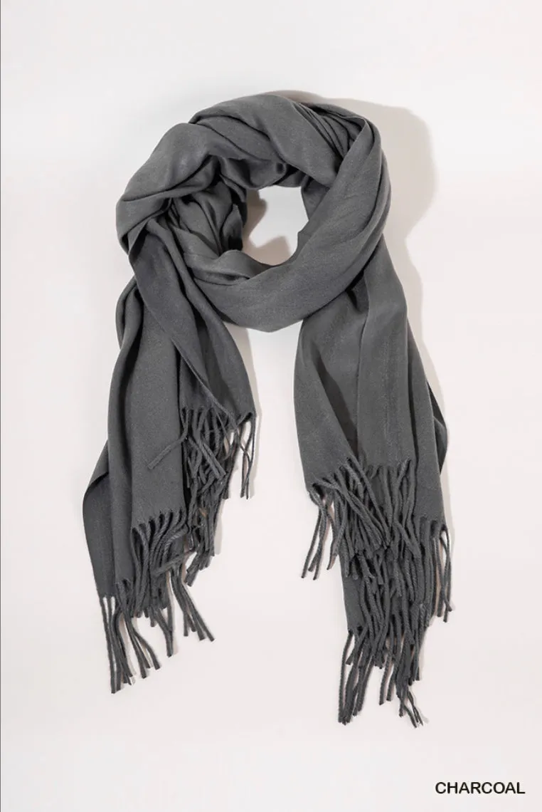 Cashmere Scarf with Fringe Detail