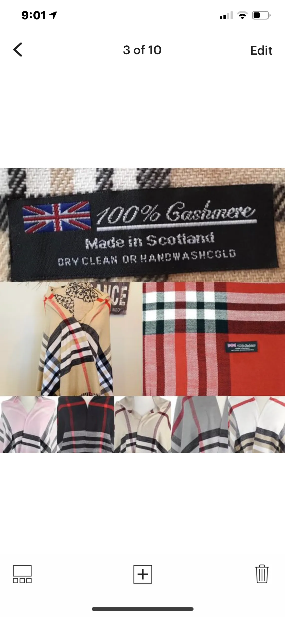 Cashmere Scotland Scarf | 80 x 30 | Camel brown vintage check plaid | Beautiful as a wrap/shawl