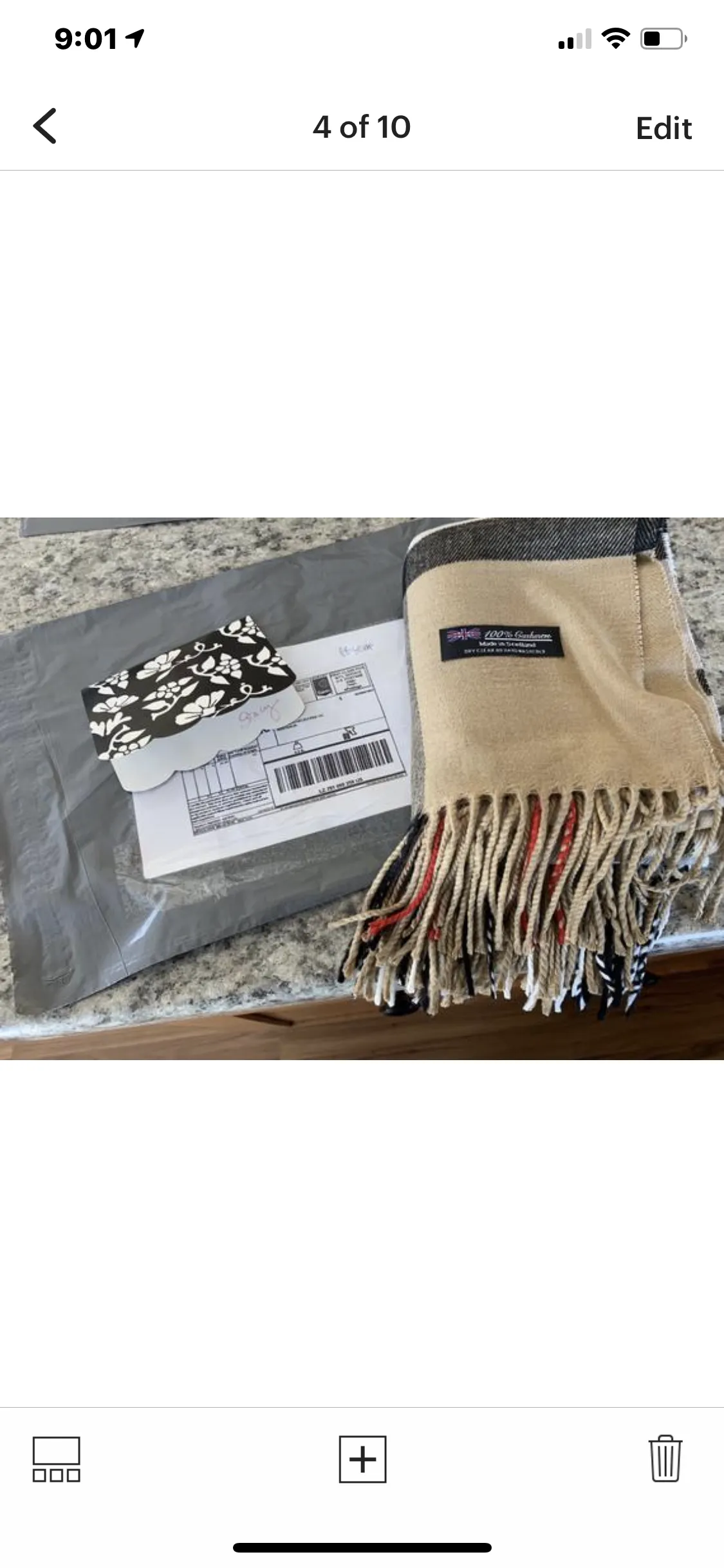 Cashmere Scotland Scarf | 80 x 30 | Camel brown vintage check plaid | Beautiful as a wrap/shawl