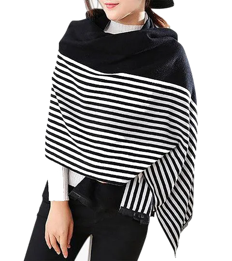 Cashmere-Silk Stripe Wrap