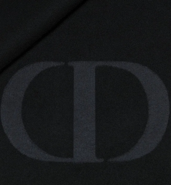 CD Signature Scarf • Black Cashmere and Wool
