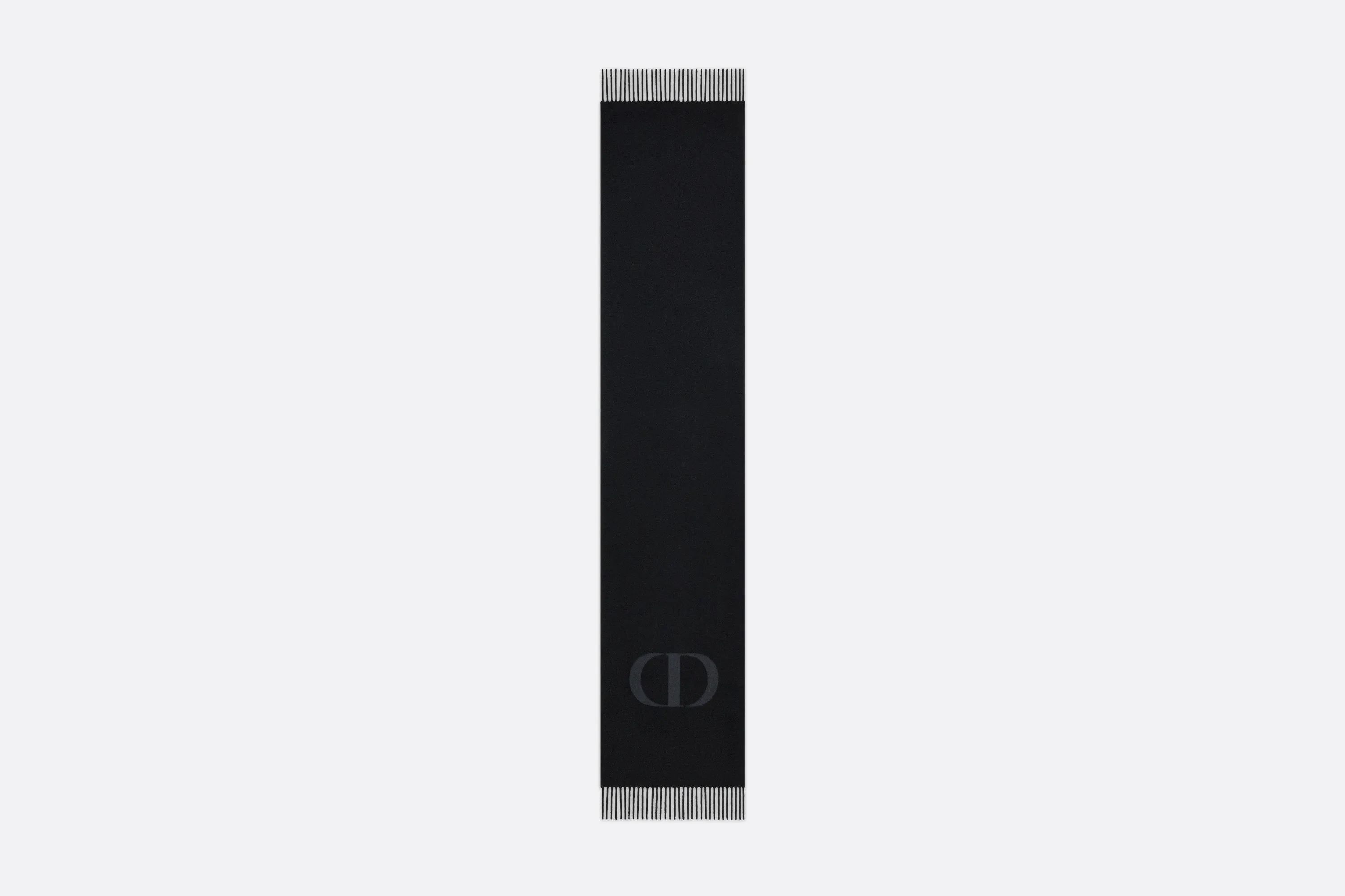 CD Signature Scarf • Black Cashmere and Wool