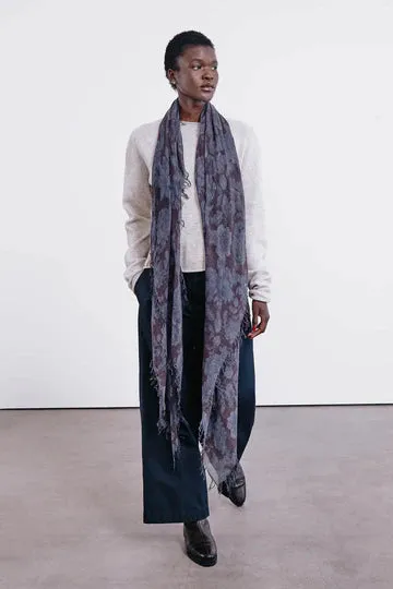 Chan Luu- Cashmere and Silk Scarf- Vintage Floral- blue