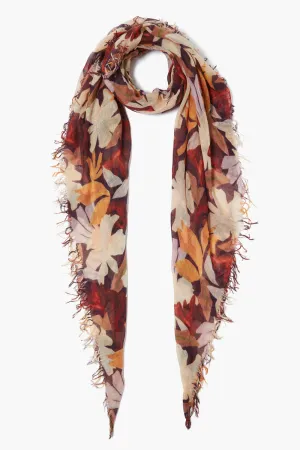 Chan Luu- Floral Cashmere and Silk Scarf- magnolia