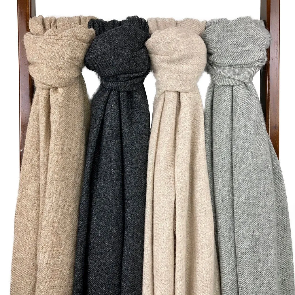 Charcoal Handloom Cashmere Scarf