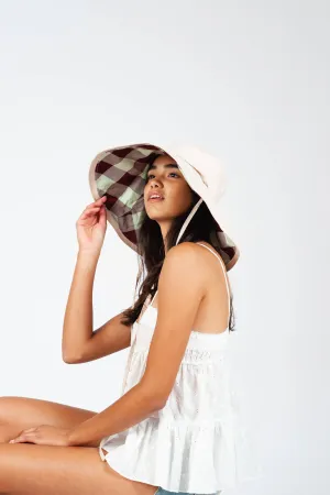 Check Mate Wide Brim Bucket Hat - Mint Choco - SALE