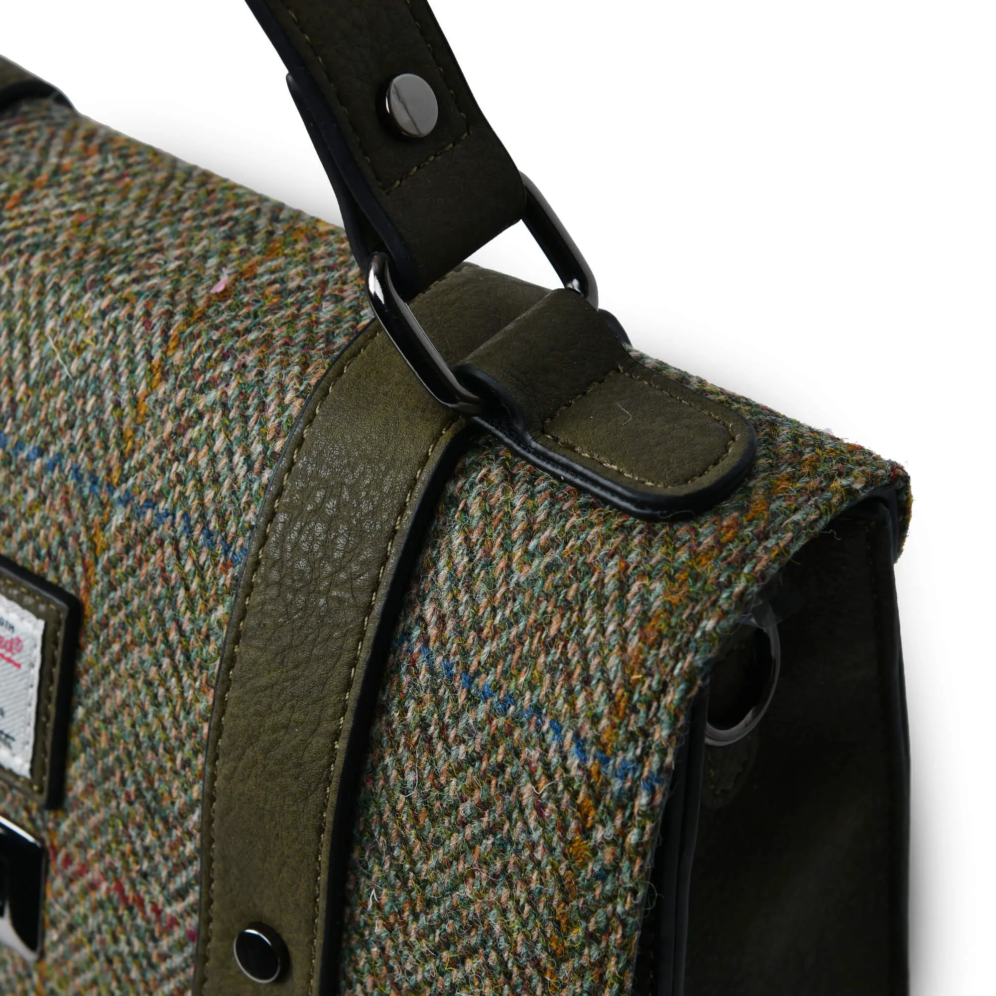 Chestnut Herringbone Satchels with Harris Tweed®