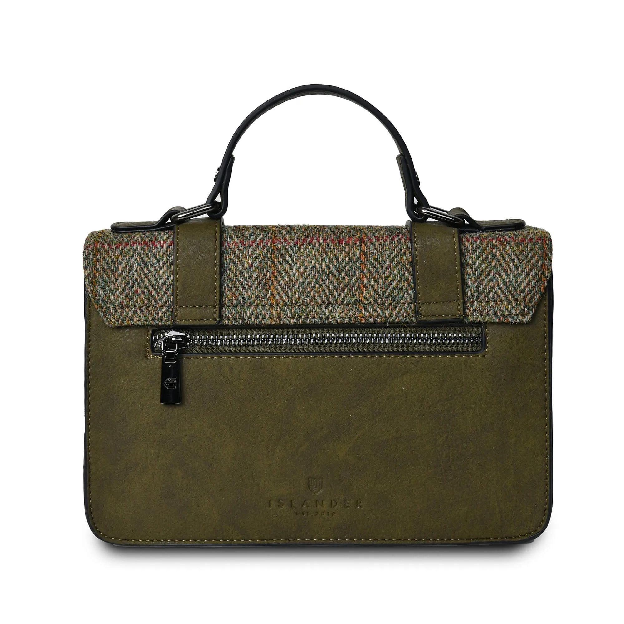 Chestnut Herringbone Satchels with Harris Tweed®