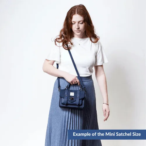 Chestnut Herringbone Satchels with Harris Tweed®
