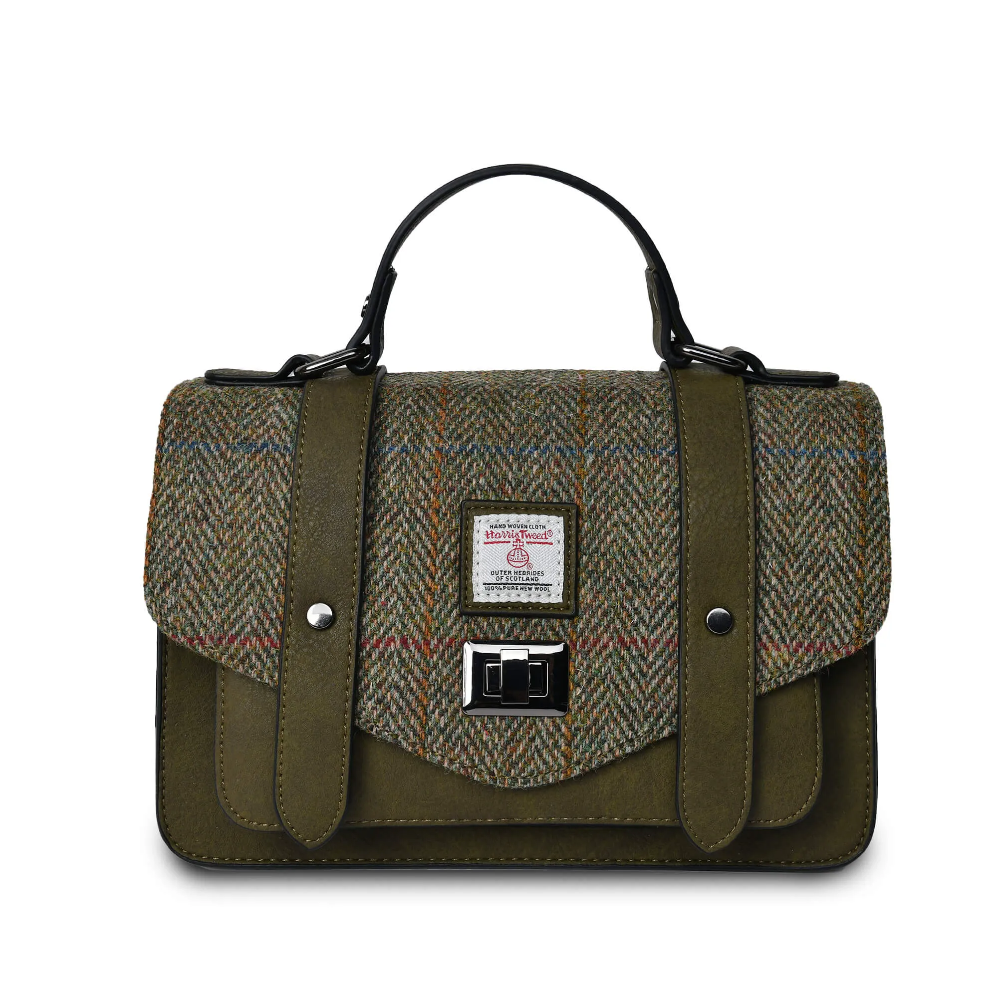 Chestnut Herringbone Satchels with Harris Tweed®