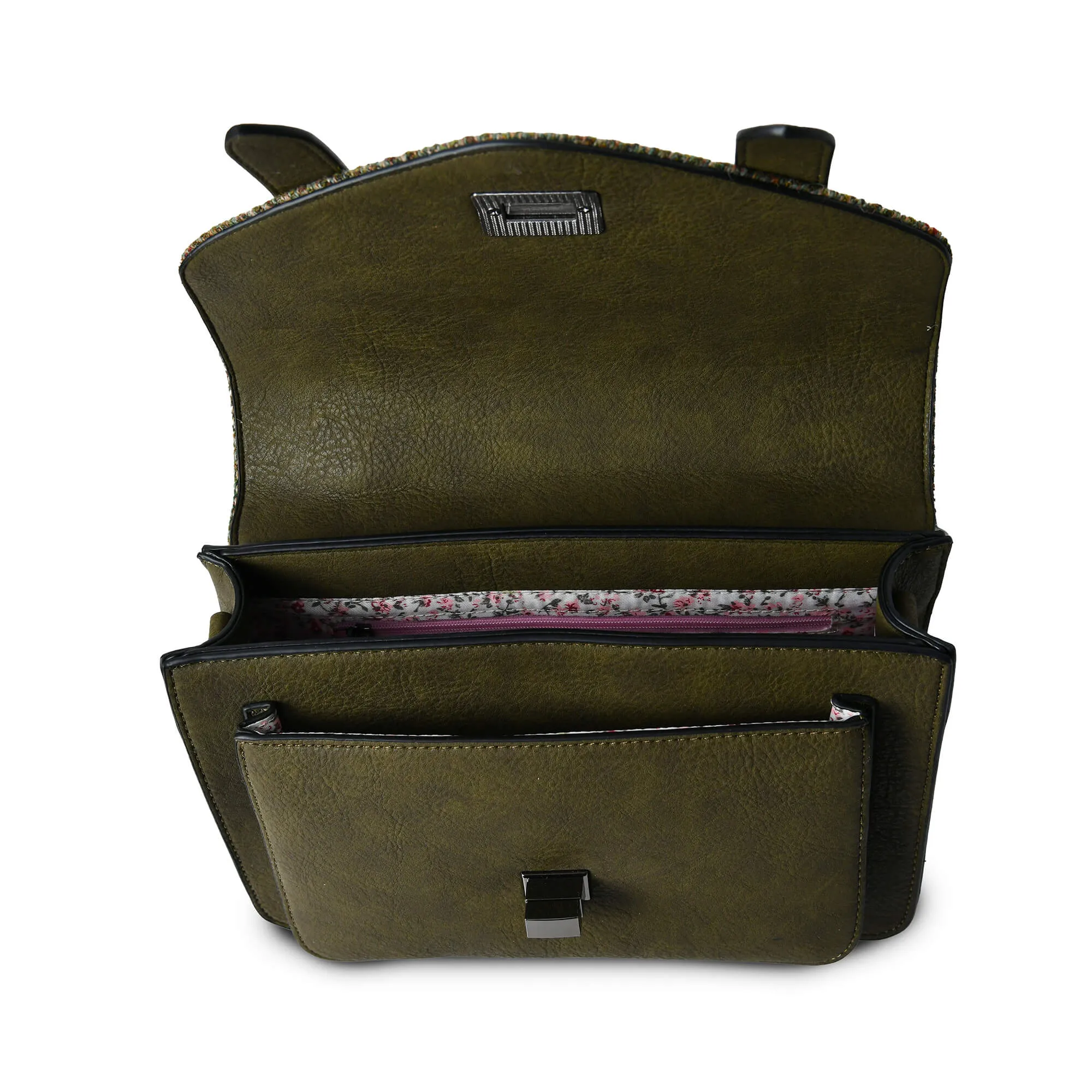 Chestnut Herringbone Satchels with Harris Tweed®