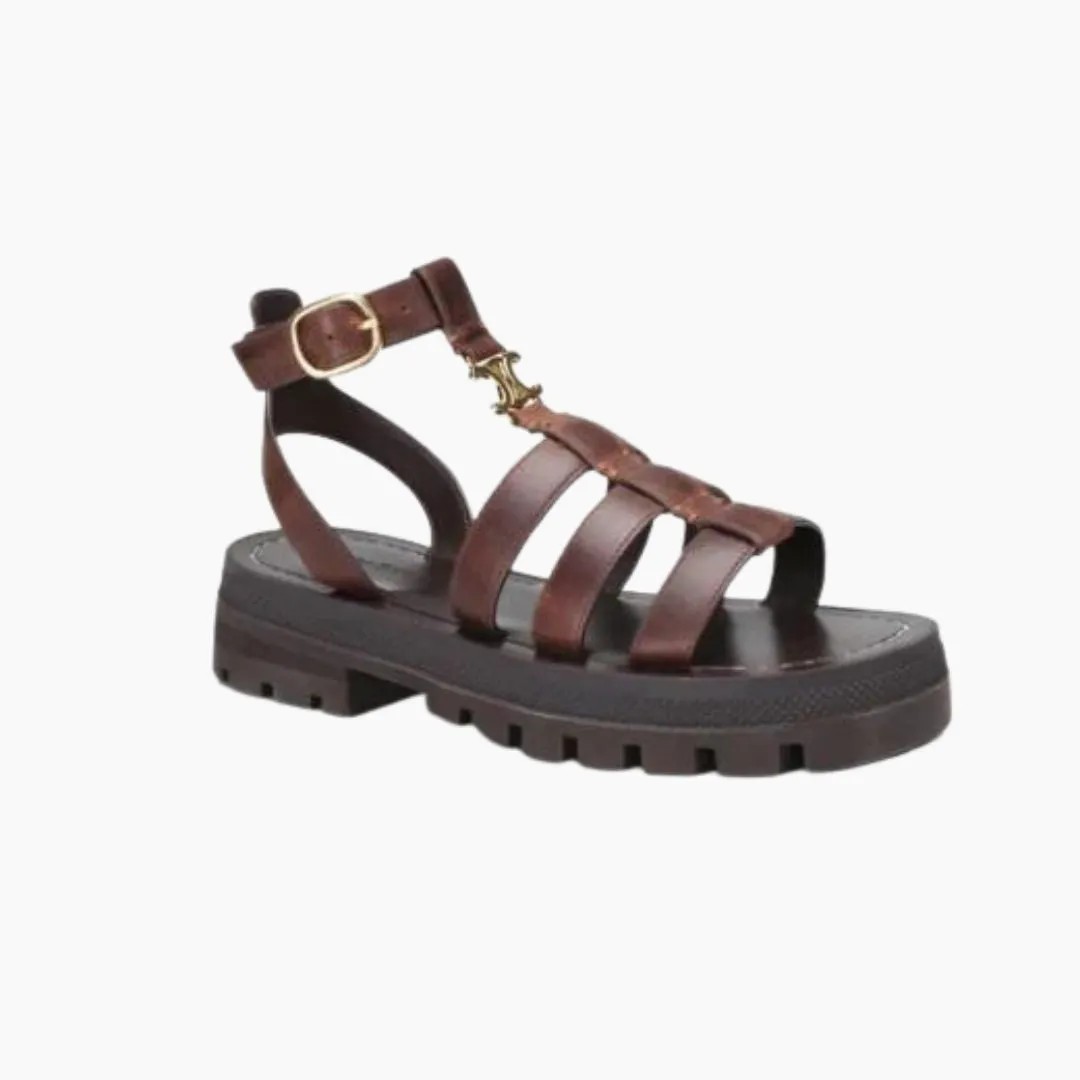 Chunky Sole Gladiator Sandals with Buckle Closure