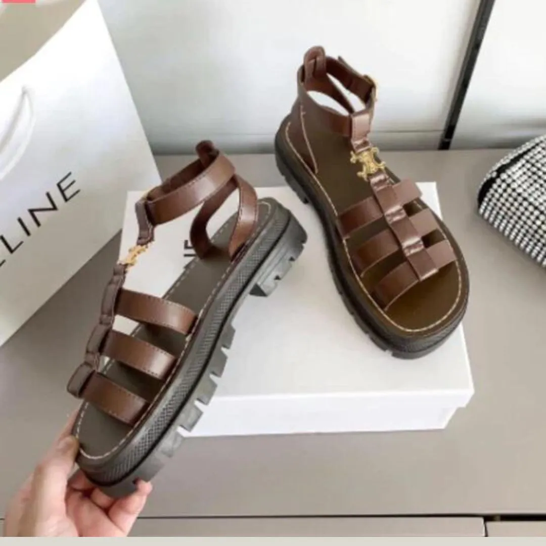 Chunky Sole Gladiator Sandals with Buckle Closure