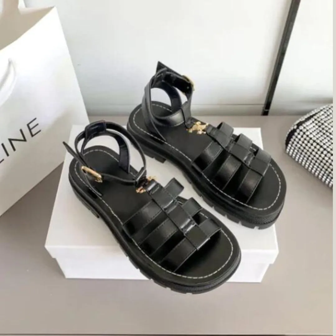 Chunky Sole Gladiator Sandals with Buckle Closure